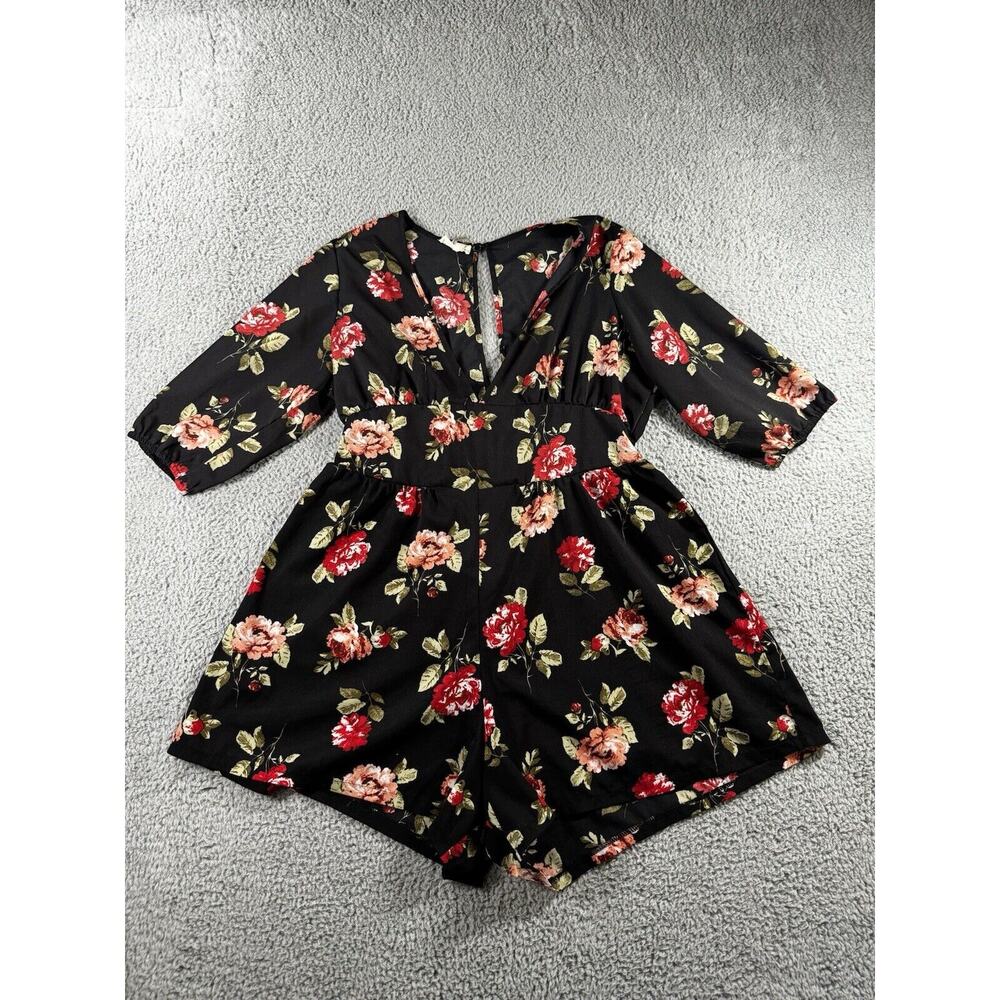 Clothing Obsessed Company‎ Short Romper Women 1X Curvy Floral Cottagecore Boho